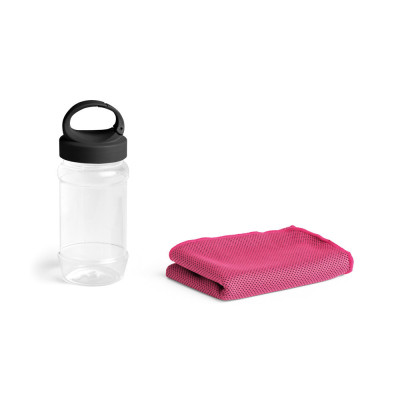ARTX PLUS. Set with a PP and PET bottle and a polyamide and polyester sports towel